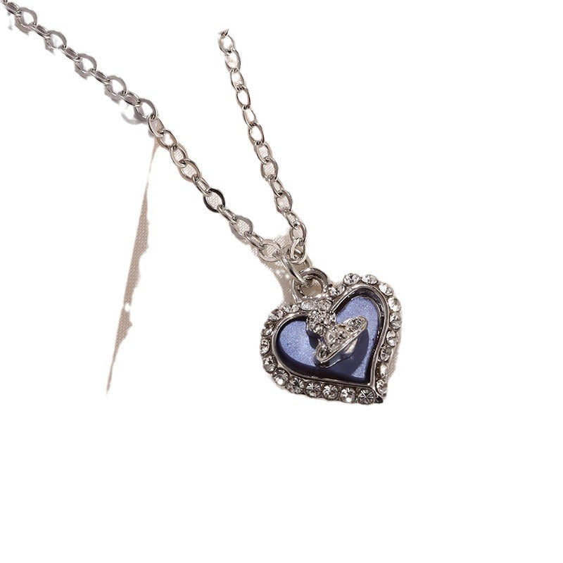 Women's Small Love Fritillary Light Luxury High-grade Sweet Heart-shaped Necklaces