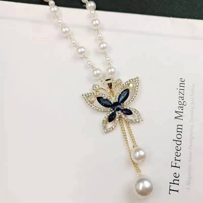 Women's Pearl Sweater Chain Long Design Niche Necklaces