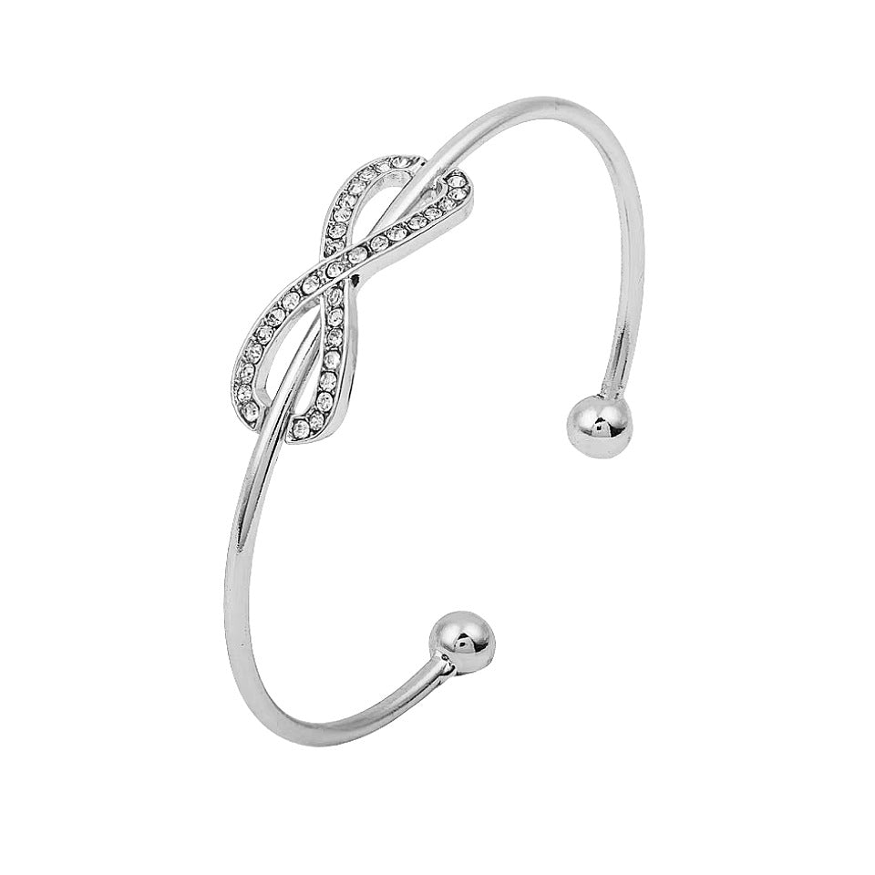 Women's Korean Style Personalized Simple With Diamond Opening Bracelet