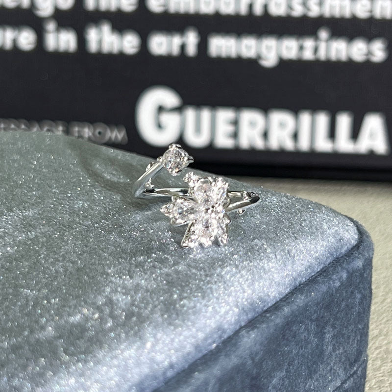 Shiny Diamond Female Cold Wind Simple Korean Style Niche Rings