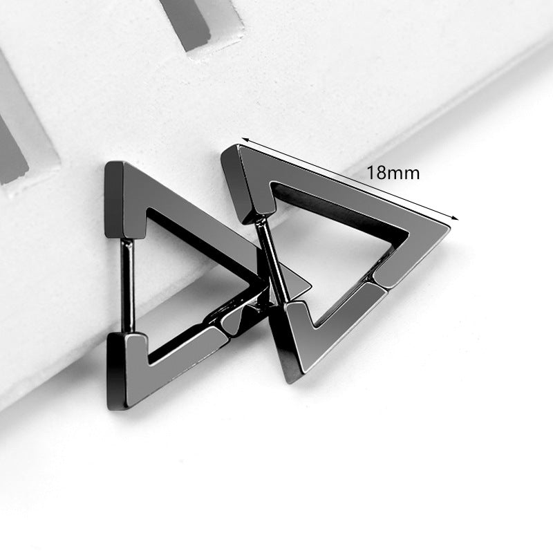 Steel Geometric Personality Hexagon Ear Clip Simple Square Earrings
