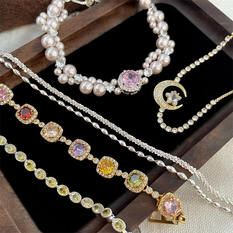 Women's Diamond Double Layered Wear Exquisite Niche Design Simple Bracelet