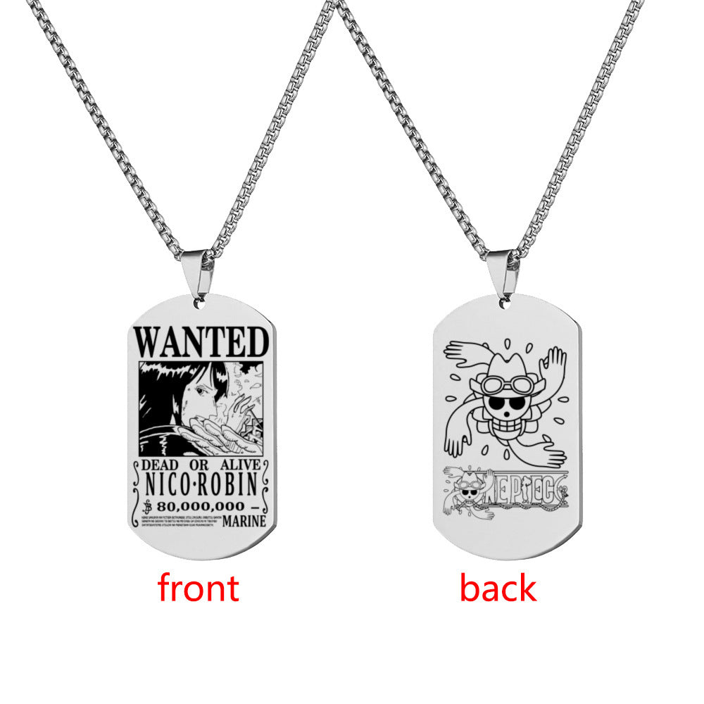 Wanted Order Dog Tag Lettering Sea King Necklaces