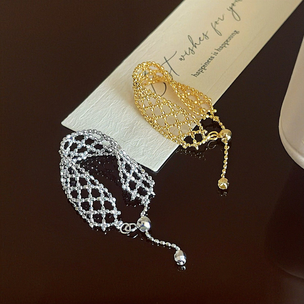 Mesh Lace Pull Adjustable Woven Dream Net Fashion Rings