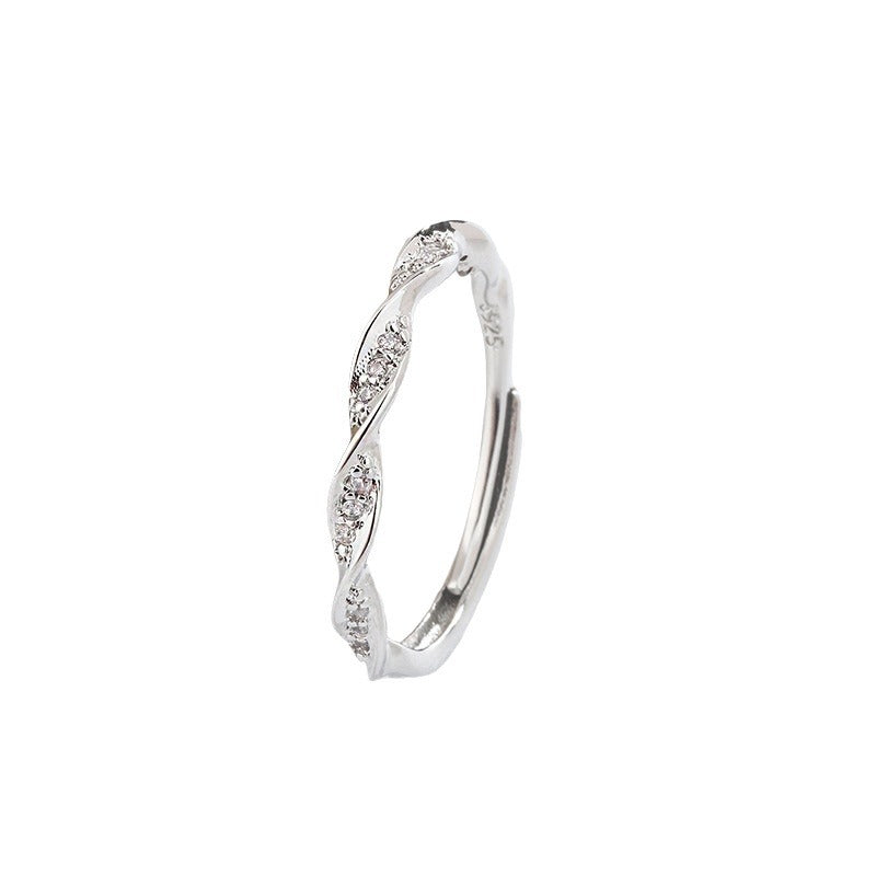 Women's & Men's Couple For Special Interest Light Luxury Zircon Opening Fashion Simple Ring