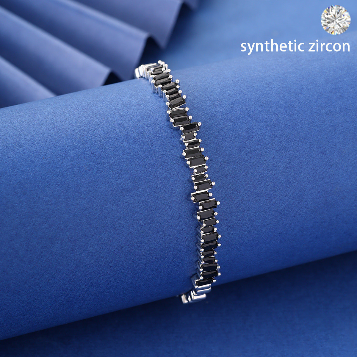Micro Inlaid Zircon Irregular Open-end Bangle Bracelet