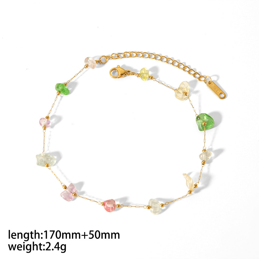 Irregular Natural Stone Gold Stainless Steel Necklaces