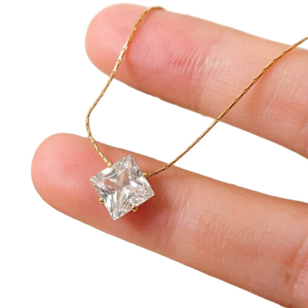 Diamond Female Summer Clavicle Chain Special Interest Light Luxury Do Necklace
