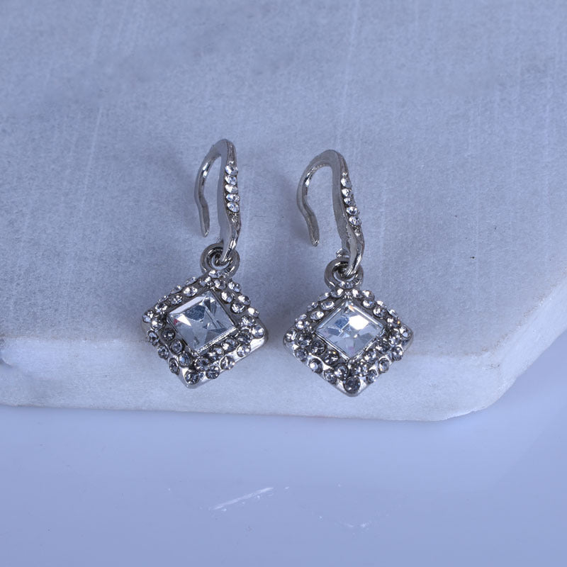 Slouchy Women's Elegant Square Zircon For Earrings