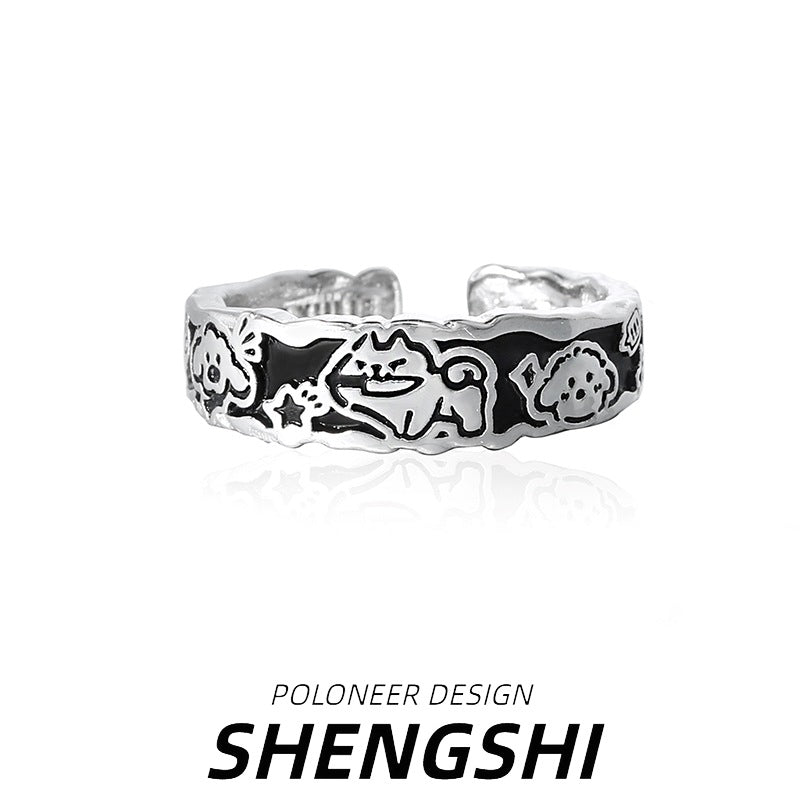 Women's Personality Texture Affordable Luxury Style Open Niche High Rings
