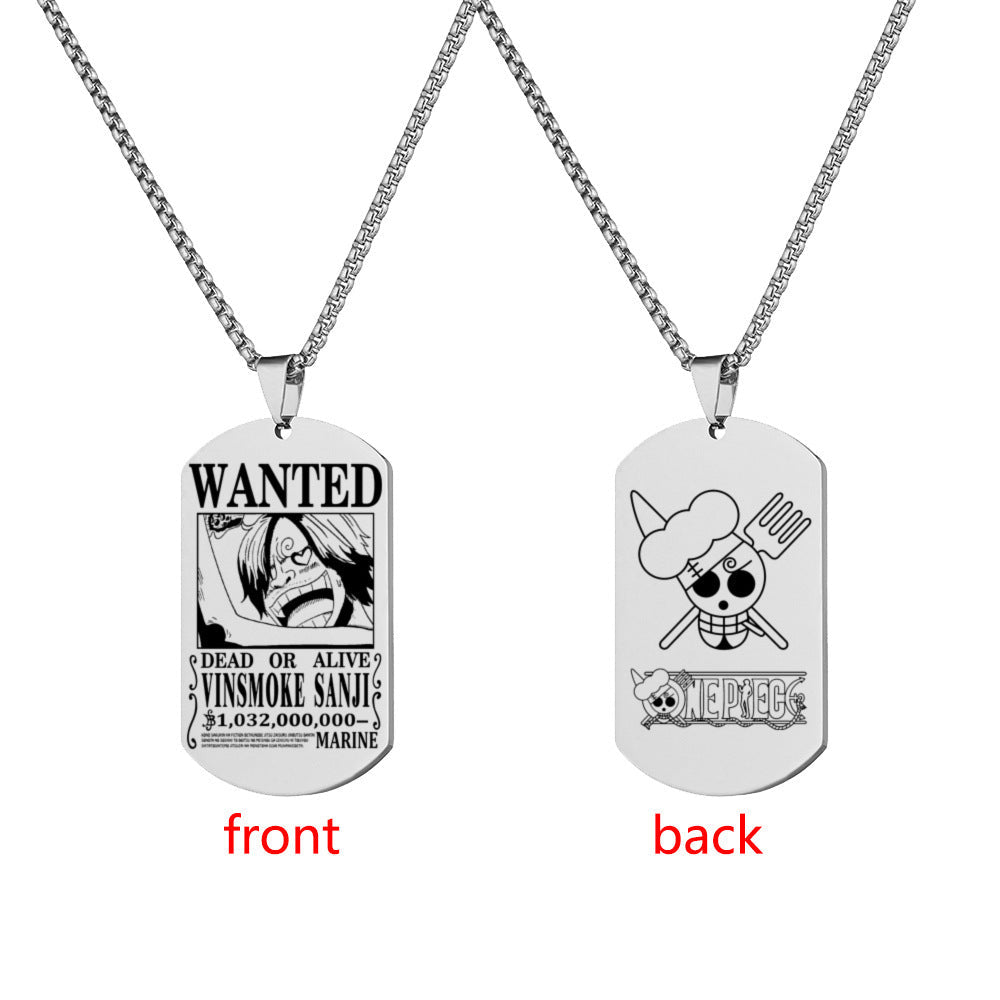 Wanted Order Dog Tag Lettering Sea King Necklaces