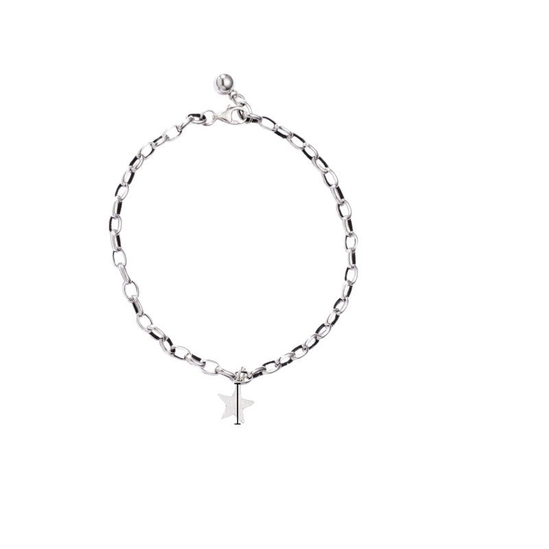 Women's Sterling Sier Five-pointed Star Design Simple Fashion Bracelets