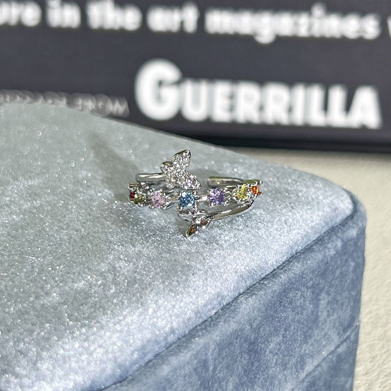 Shiny Diamond Female Cold Wind Simple Korean Style Niche Rings
