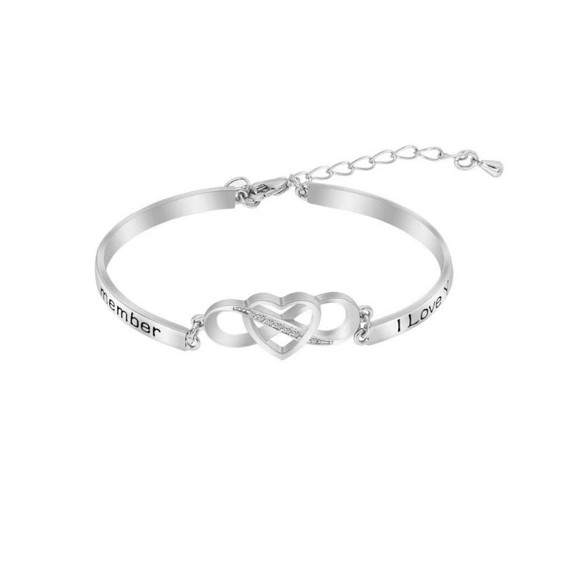 Rhinestone Peach Heart Good Sisters Girlfriends Bracelets
