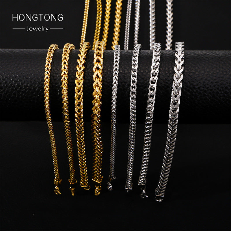 Positive Negative Square Chain Unisex Exaggerated Hip Hop Punk Design Necklace