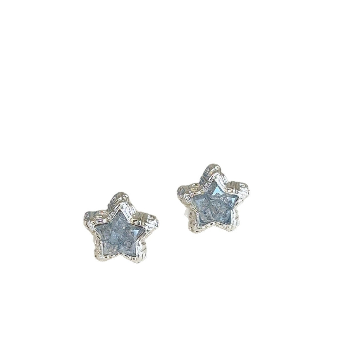 Fashionable Simple Cool Blue Ear Vitality Sier Stud Earrings