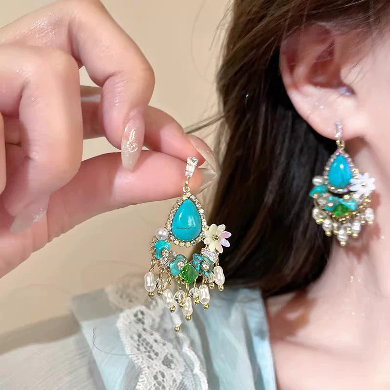 Flower Female Seaside Vacation Dopamine Fashion Temperament Earrings