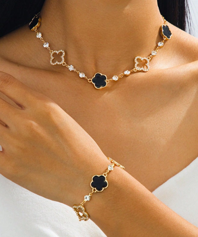 Women's Simple Sweet Lucky Four-leaf Clover Diamond Affordable Luxury Fashion Bracelet