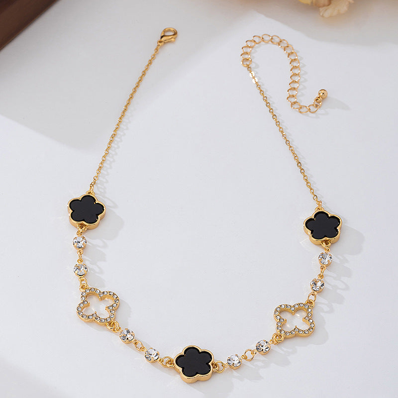 Women's Simple Sweet Lucky Four-leaf Clover Diamond Affordable Luxury Fashion Bracelet