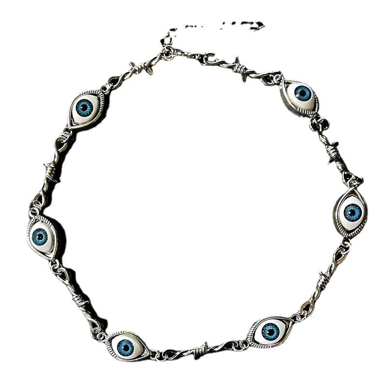 Halloween Blue Eye Small Metal Wire Bra Iron Bracelet