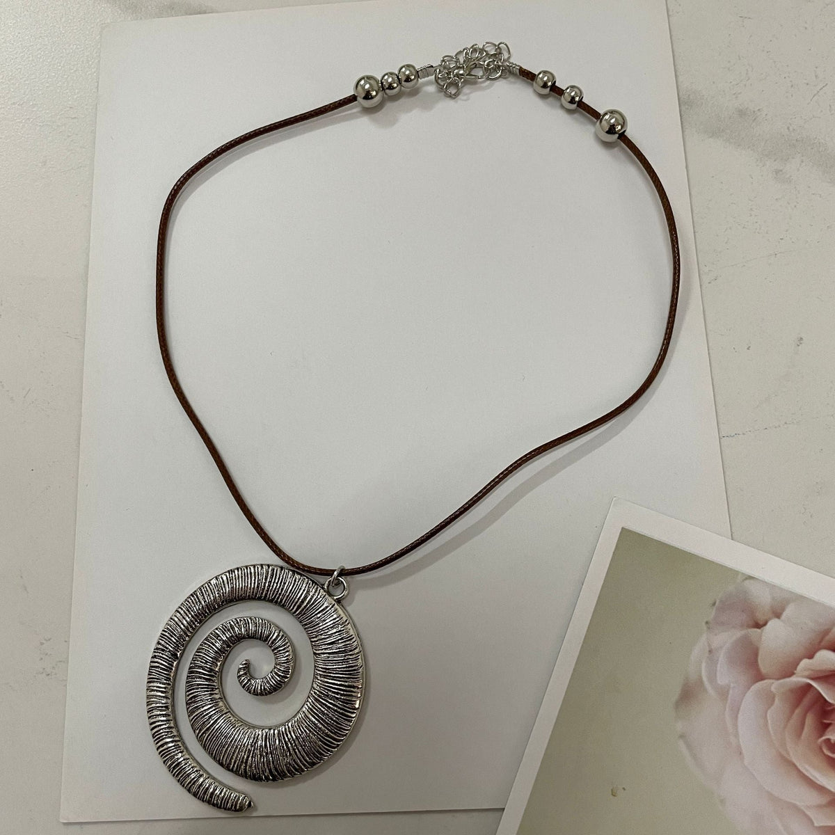 Women's Spiral Symbol Bohemian Retro Style Simple Ethnic Alloy Leather Necklaces
