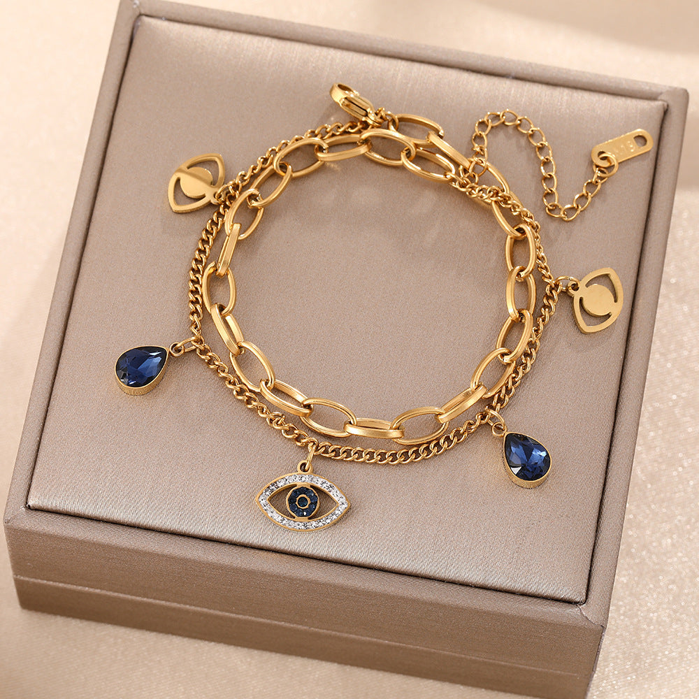 Women's Fashion Devil's Eye Titanium Steel Light Bracelet
