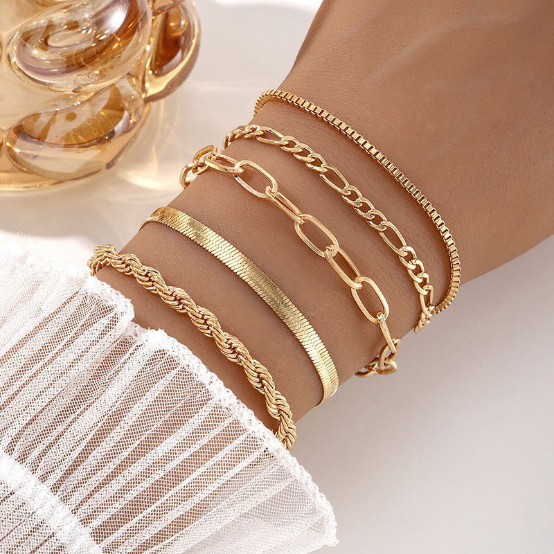 Personality Simple Chain Vintage Stylish Glossy Bracelets