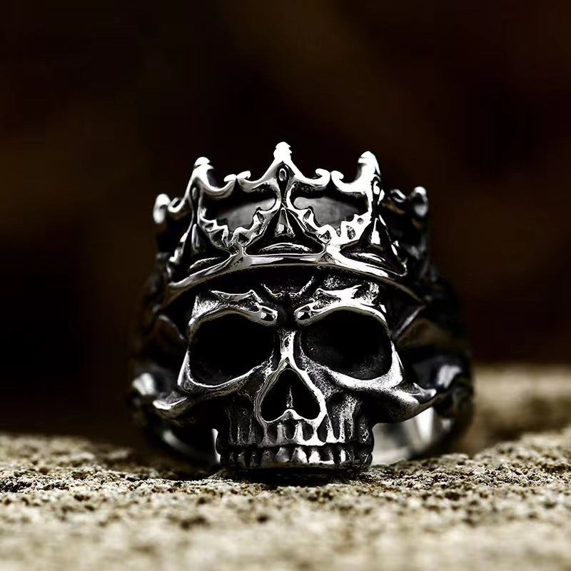 Women's & Men's Style Palace Skull Retro Distressed Trendy Rings