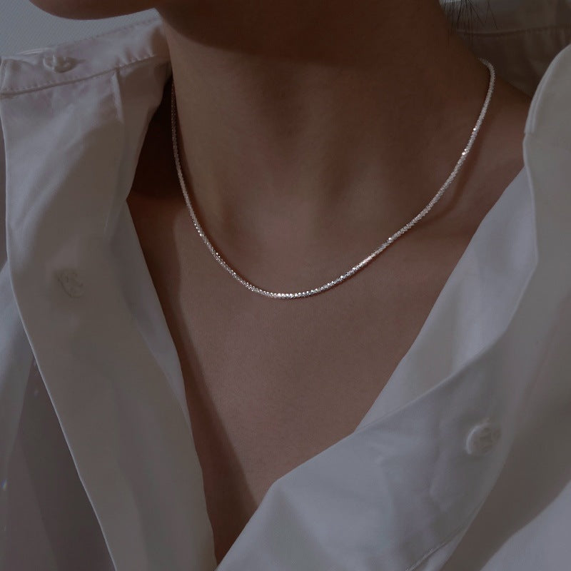 Female Summer Niche Light Luxury Design High-grade Flash Sand Clavicle Necklaces