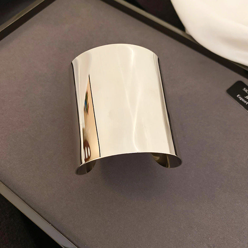 Metallic Striped Geometric Cross Flowers Openings Niche Exaggerated High Bracelet
