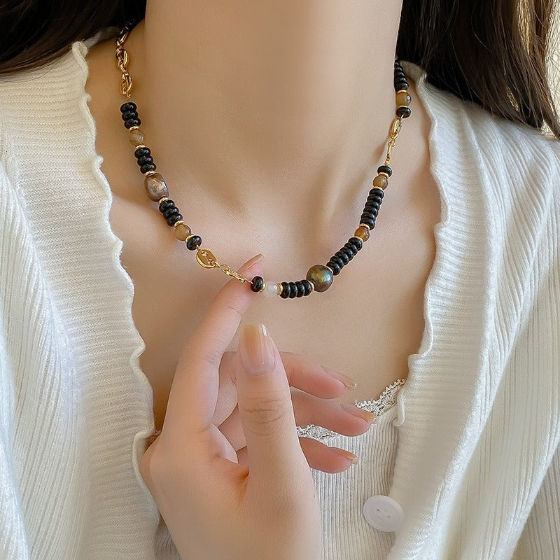 Women's Brown Natural Tigereye Beaded Accessories Necklaces
