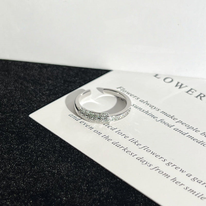 White With Letters Enamel Couple Female Unisex Style Brushed Micro Ring