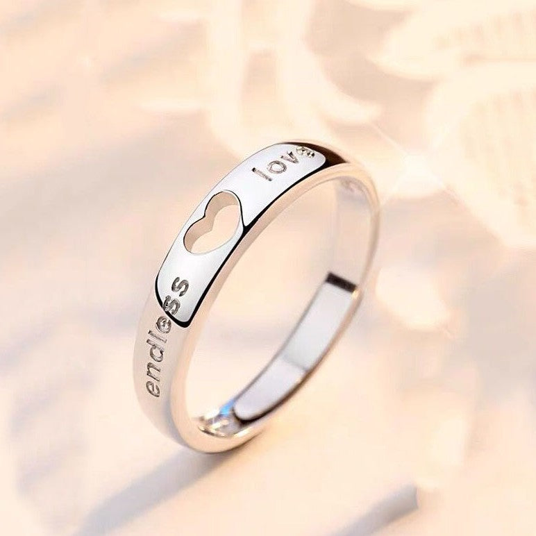 Women's & Men's Retro Sier Trendy Steel Black Peach Playing Card Personality Ring