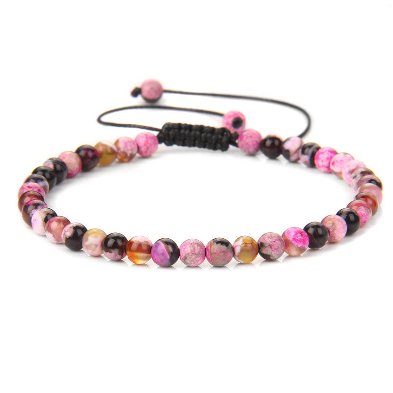 Natural Agate Stone Woven Female Beads Mini Energy Bracelets