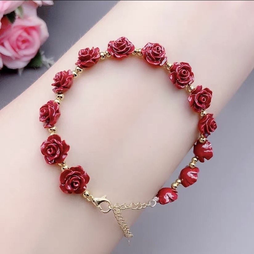 Women's Raw Ore Purple Gold Sand All The Way Flower National Bracelets
