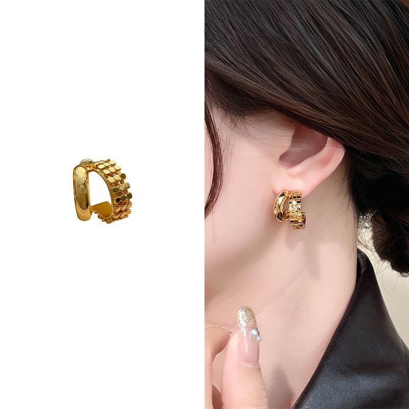 Personalized Metallic Sequined Polka Dot Glazed Surface Ear Fashion Affordable Stud Earrings