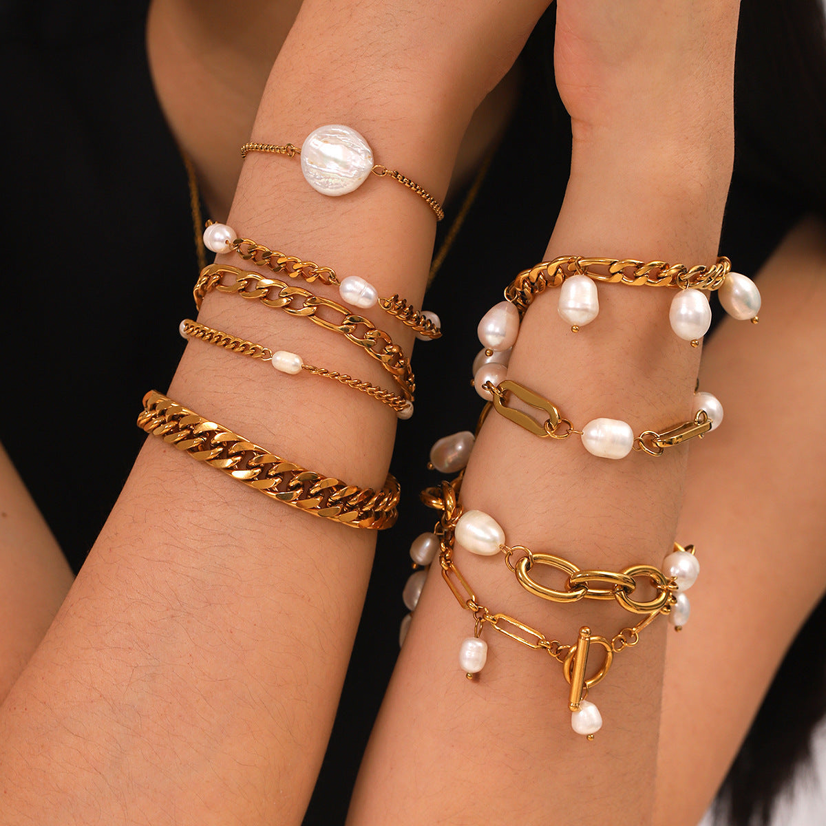 Hot Natural Freshwater Pearl Female Feel Figaro Bracelet