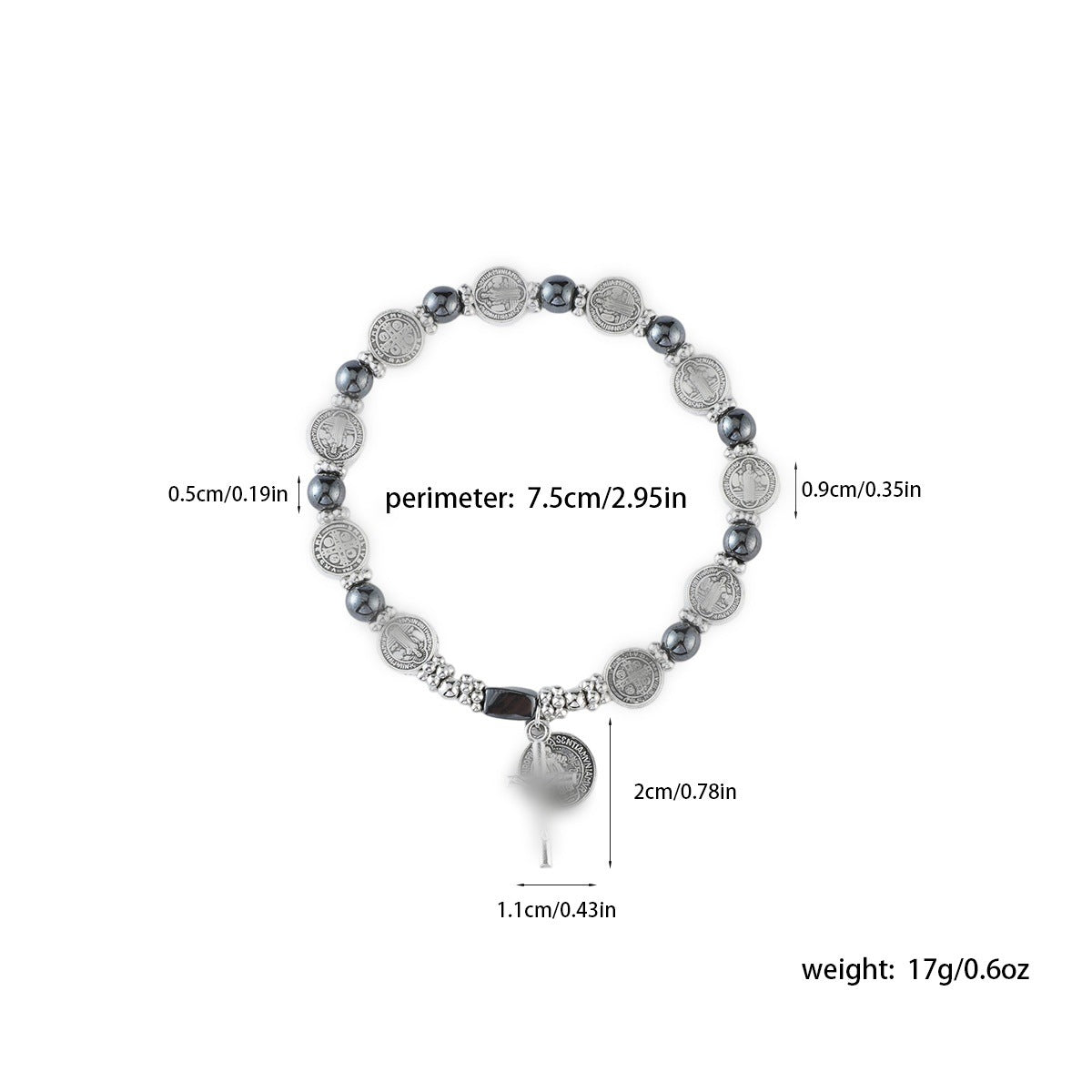 Women's & Men's Haematite Beads Alloy Cross Trendy Fashion Pendants