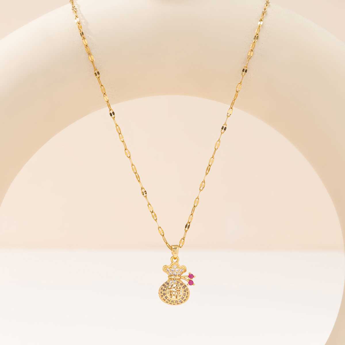 Women's Fashion Trendy Grace Lucky Bag Clavicle Necklace