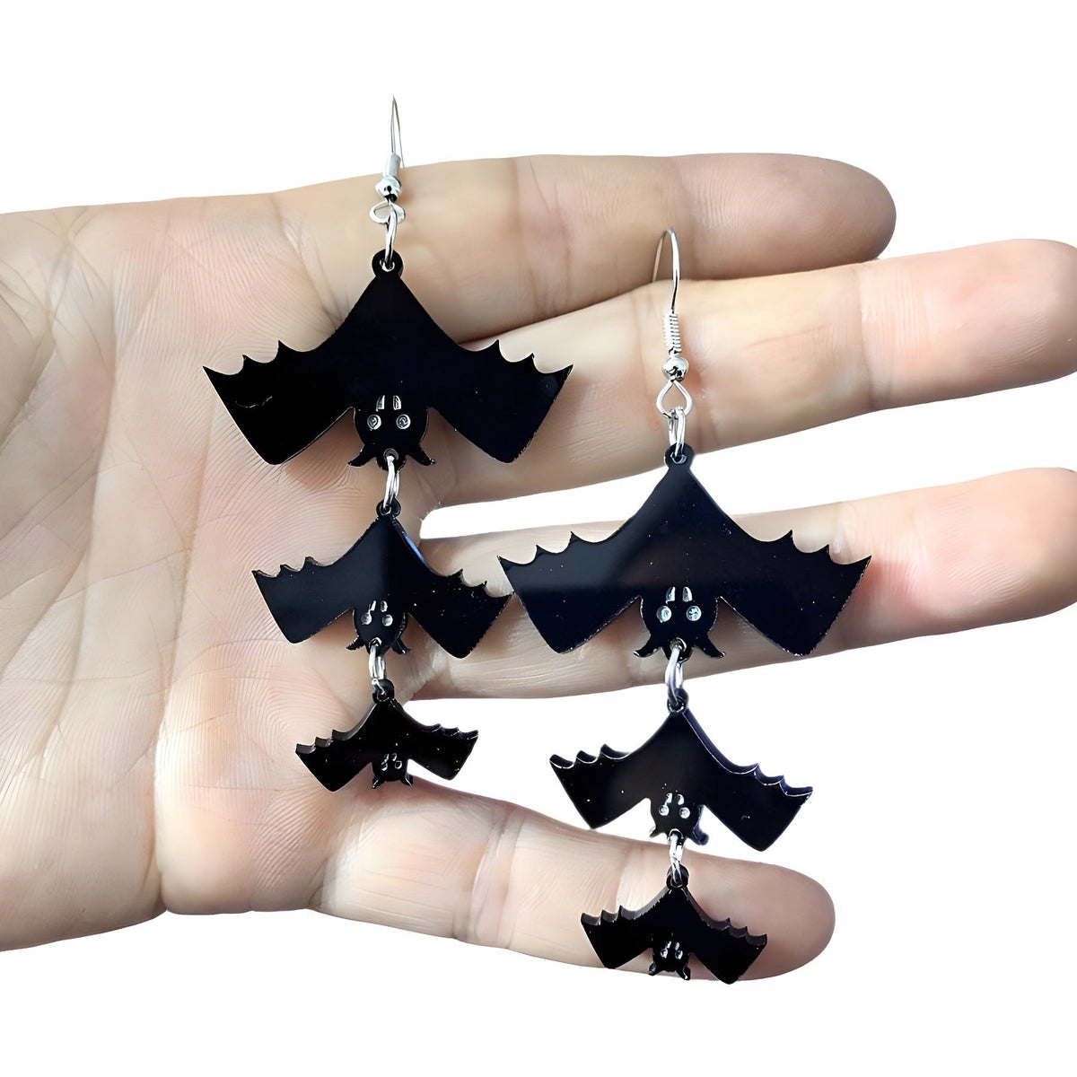 Fashion Personalized Design Black Acrylic Halloween Stud Earrings