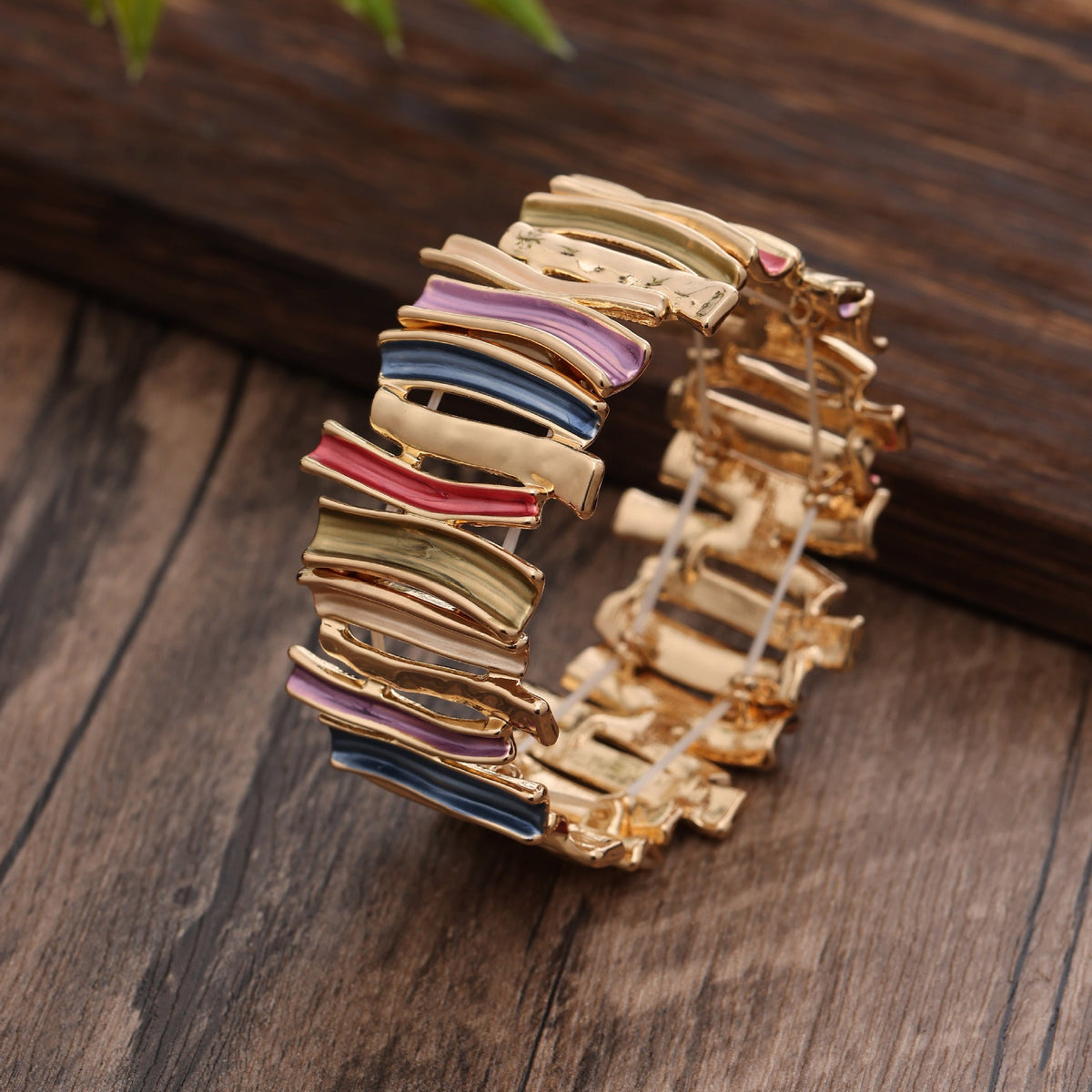 Women's Color Exaggerated Geometry Elastic Creative High Sense Bracelet