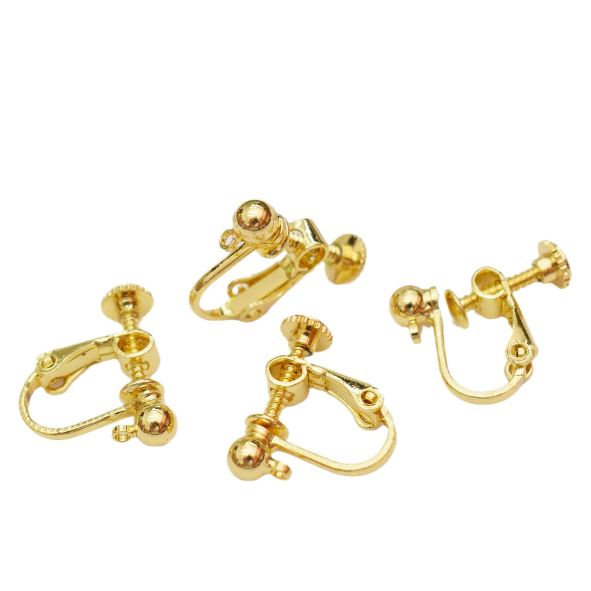 Color Retention Gilded Spiral With Round Beads Rings