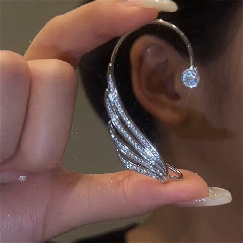 Women's Clip Inlaid Zircon Pearl Light Luxury Stud Earrings