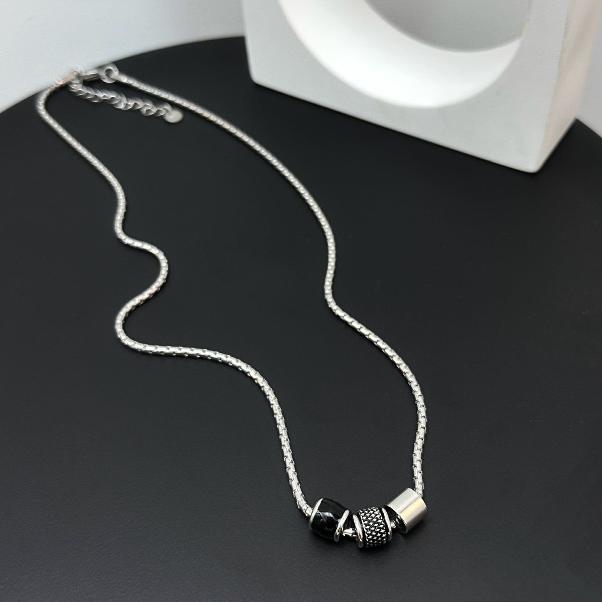 Men's Titanium Steel No Fading Trendy High-grade Beads Small Waist Necklaces
