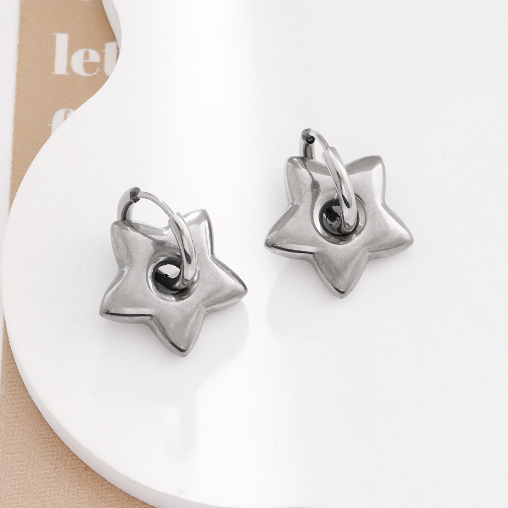 Women's Sense Special Interest Simple High Detachable Ear Titanium Steel Rings
