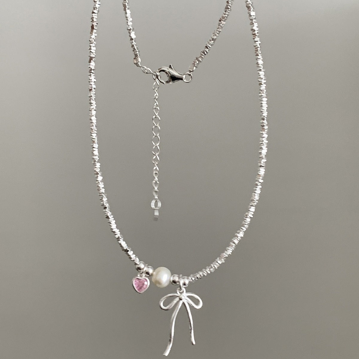Female Summer Ballet Style Pink Diamond Necklaces
