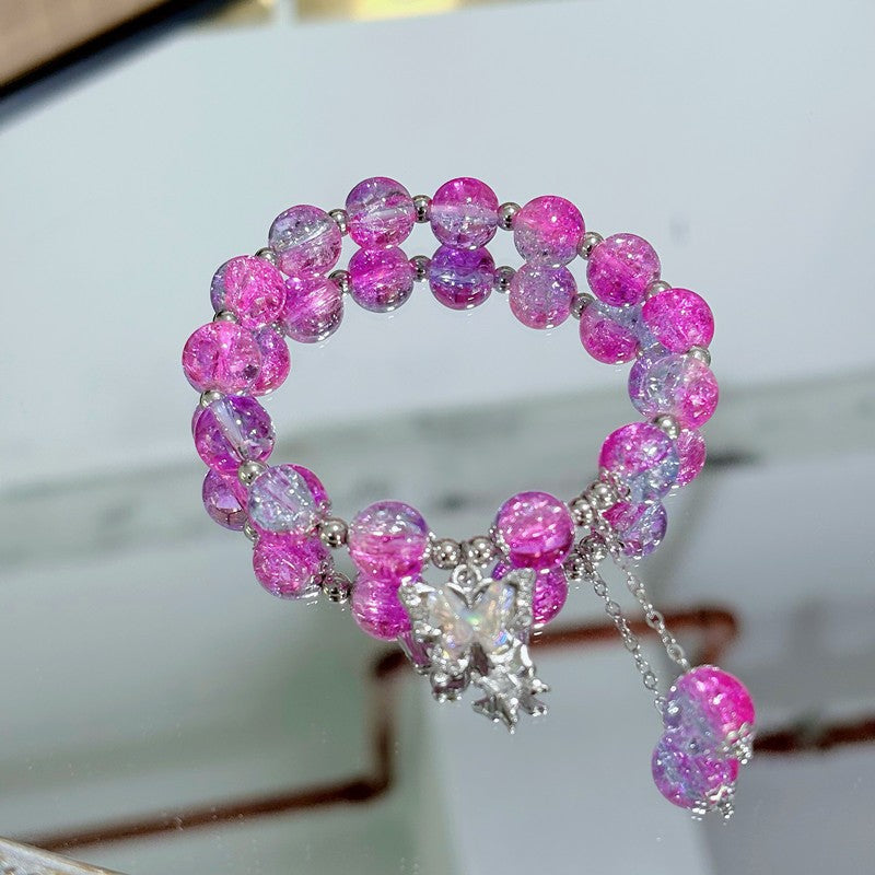 Jade Broken Female Design Mori Style Sweet Color Bracelet
