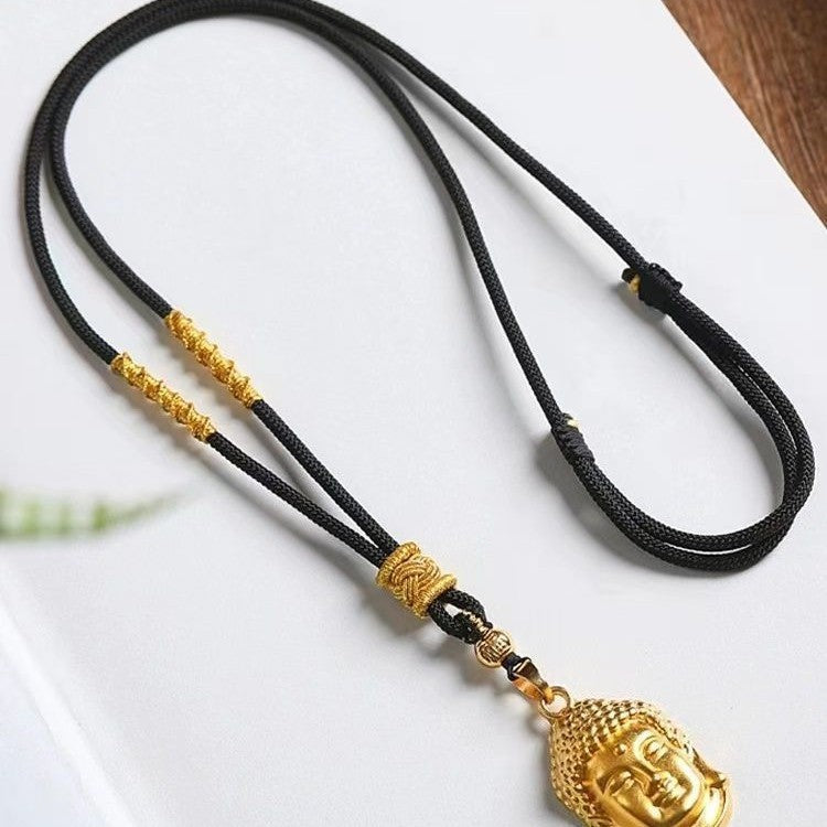 Women's & Men's Black Rope Lanyard Adjustable Halter Hang Pendants