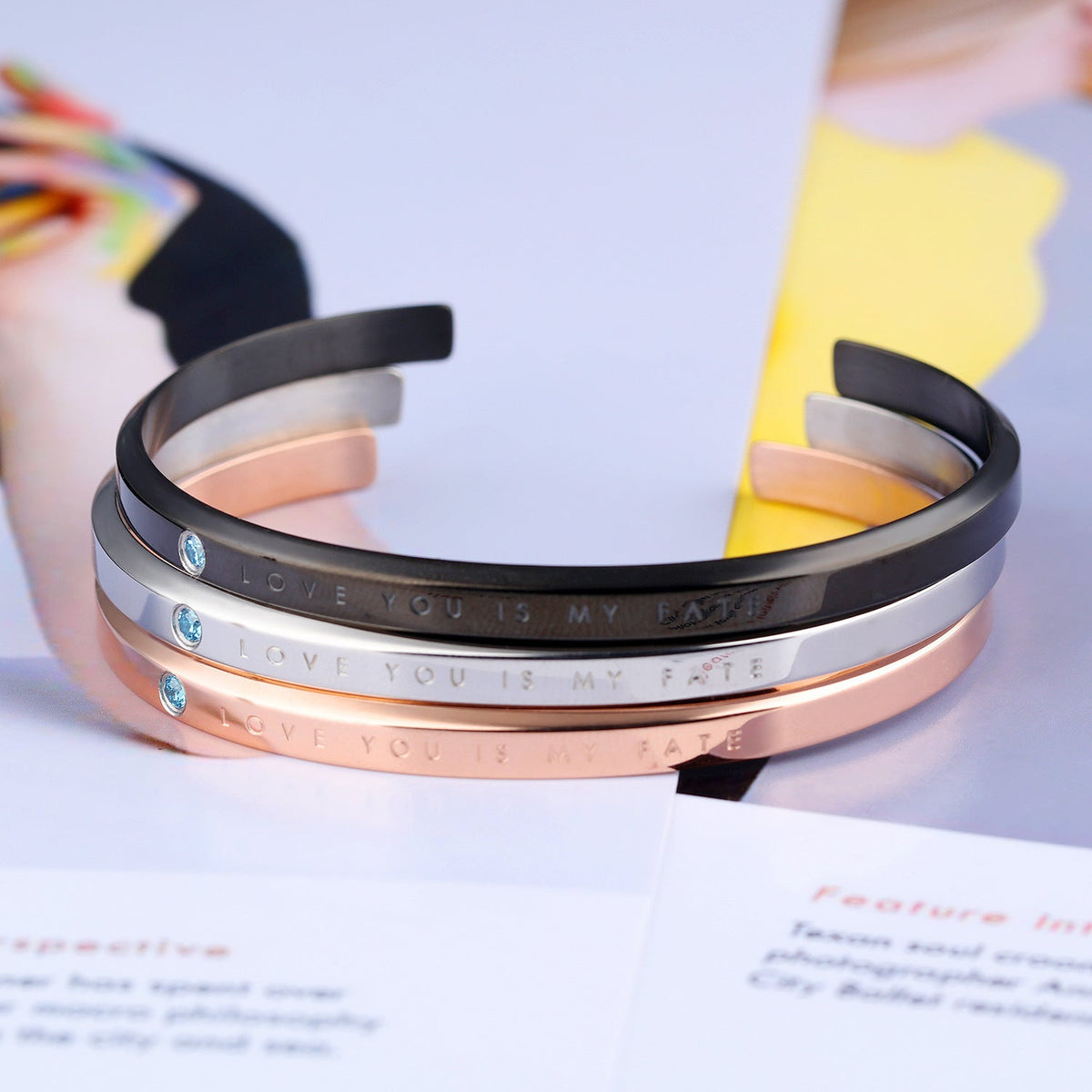 Stylish Simple Versatile Male Female Niche Personality Open Stainless Bracelet