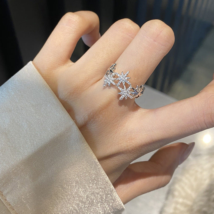 Graceful Versatile Opening Female Light Luxury Minority Design Sense Rings